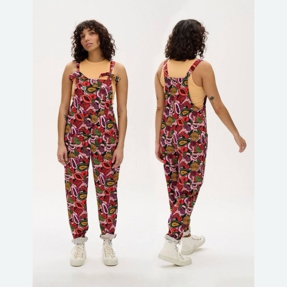 Lucy & Yak “Vulva-Rees” Vibrant Patterned Dungarees Overall one piece - Picture 14 of 14